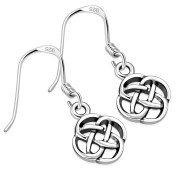 Plain Silver Celtic Knot Dangle Earrings, ep267/h